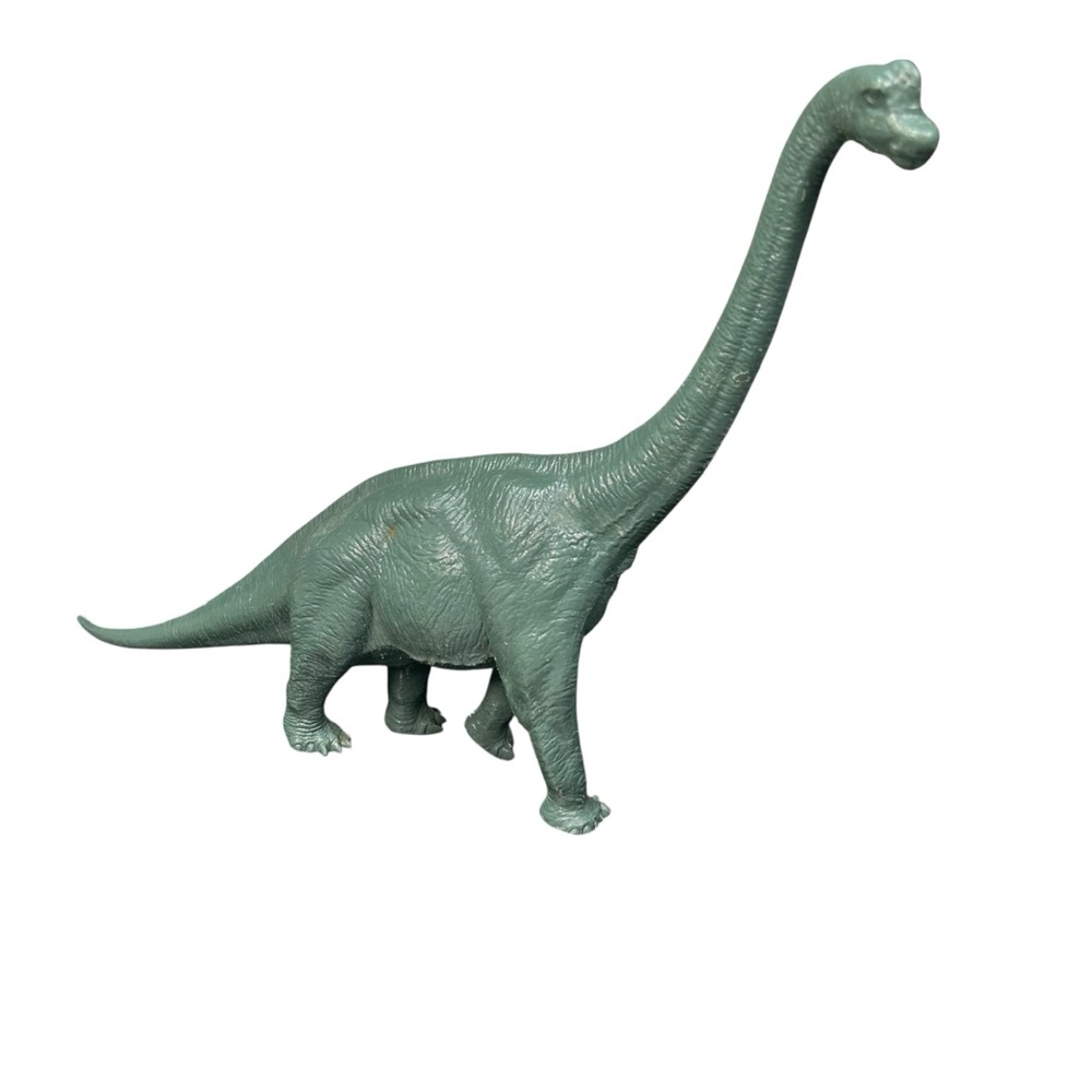 British Museum Green Brachiosaurus Dinosaur England 11.5” Tall Vintage 1984